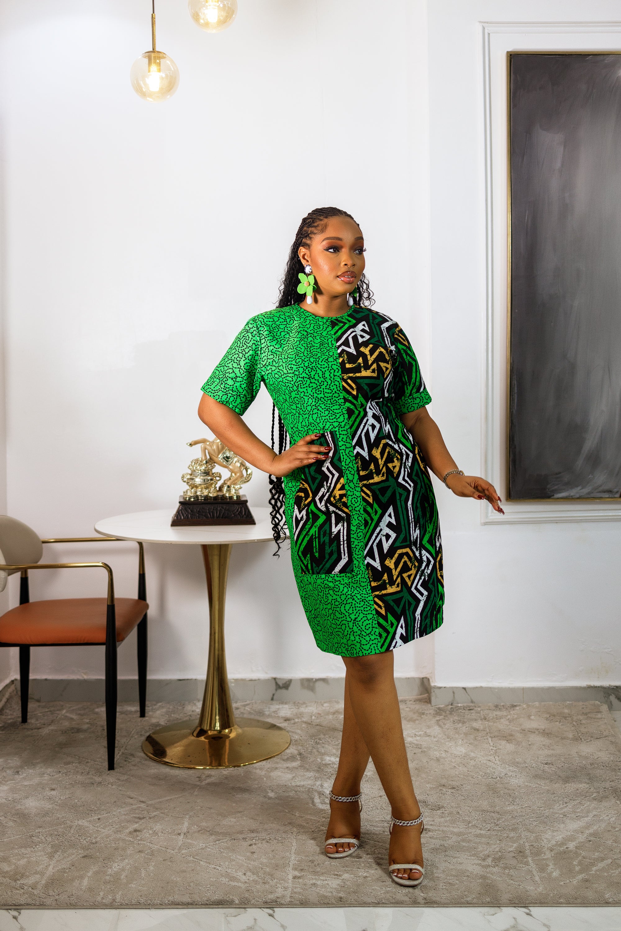 Mofi African Prin Midi Dress African Print Clothing in USA