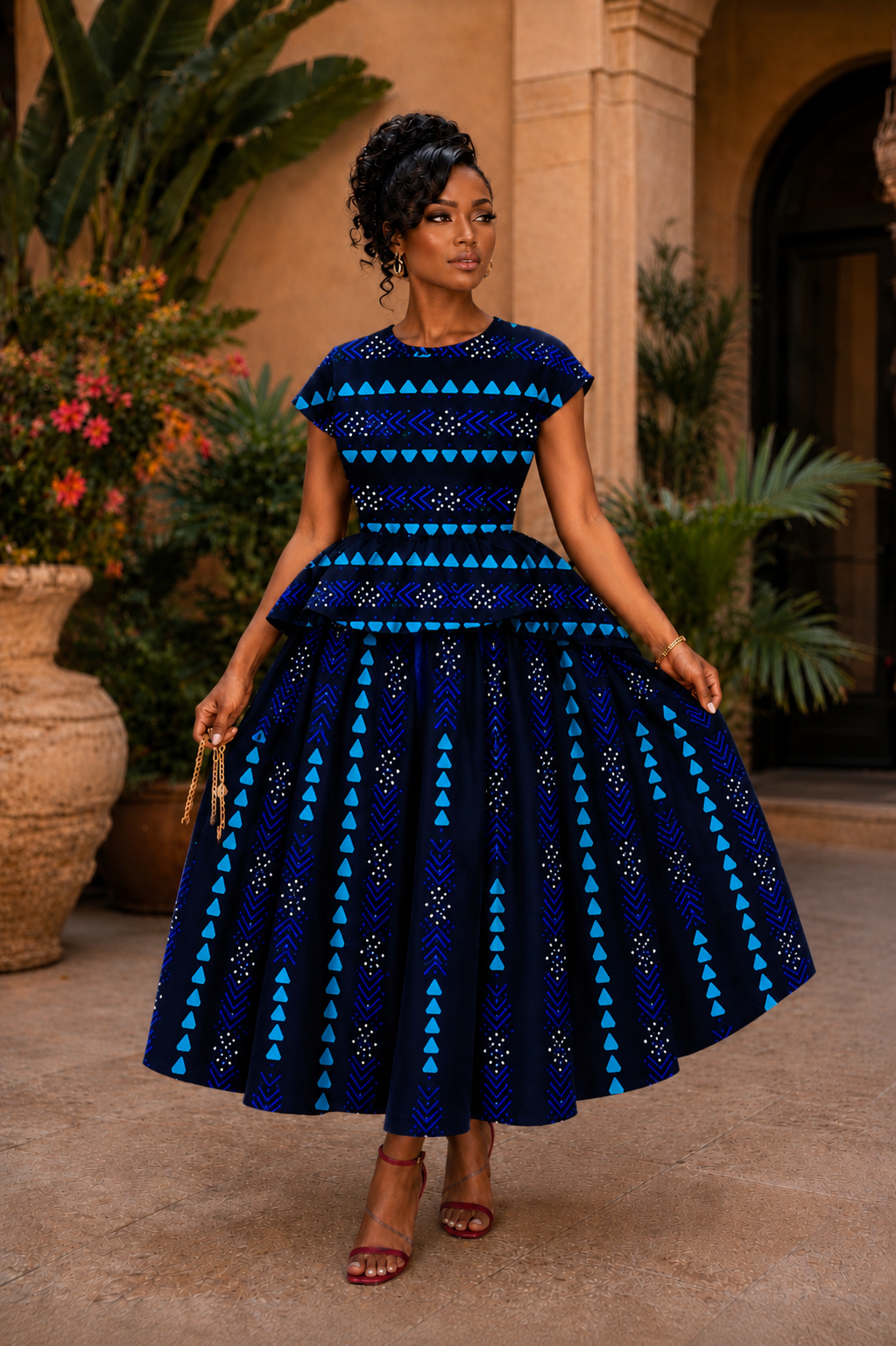 midi african dresses Ayana Print Dress - African Clothing in USA | MYTRIBENG 2XL / SHORT Size: 32 Size:Small (52) office slay Fuchsia Maxi Dress With