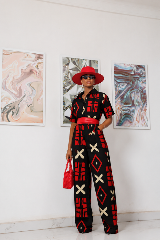 TARAJI AFRICAN PRINT JUMPSUIT