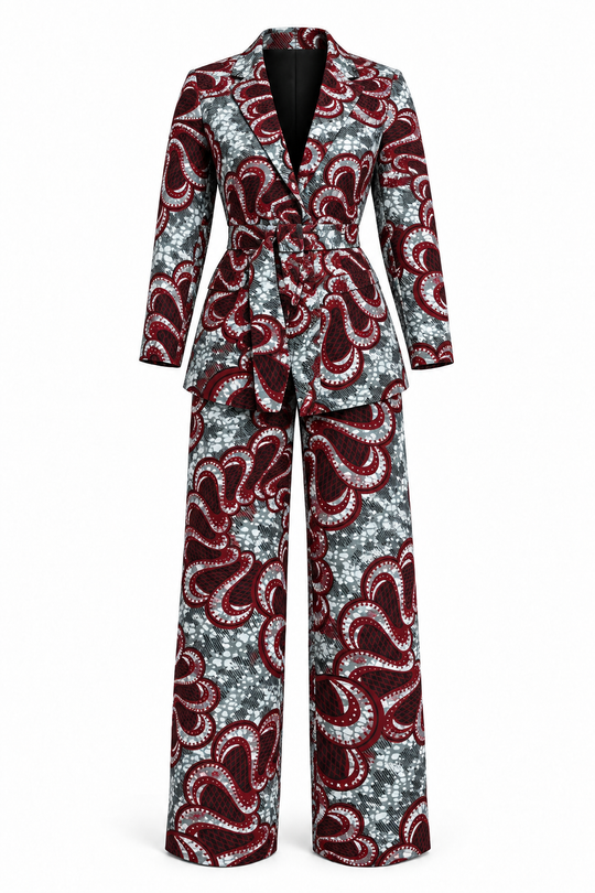 JACKIE AFRICAN PRINT SUIT SET