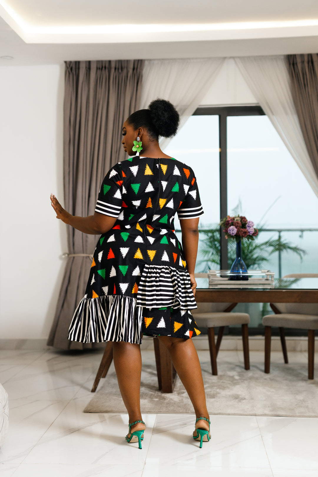 Amma African Print Midi Dress