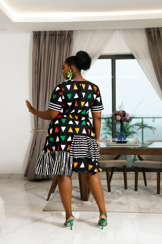 Amma African Print Midi Dress