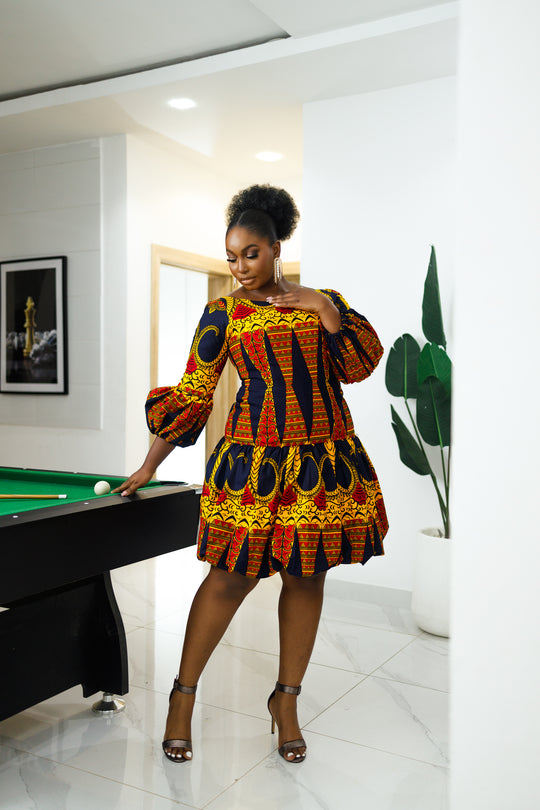 Ife African Print Mini Dress
