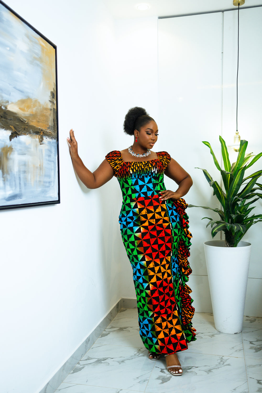 Aniyah African Print Maxi Dress