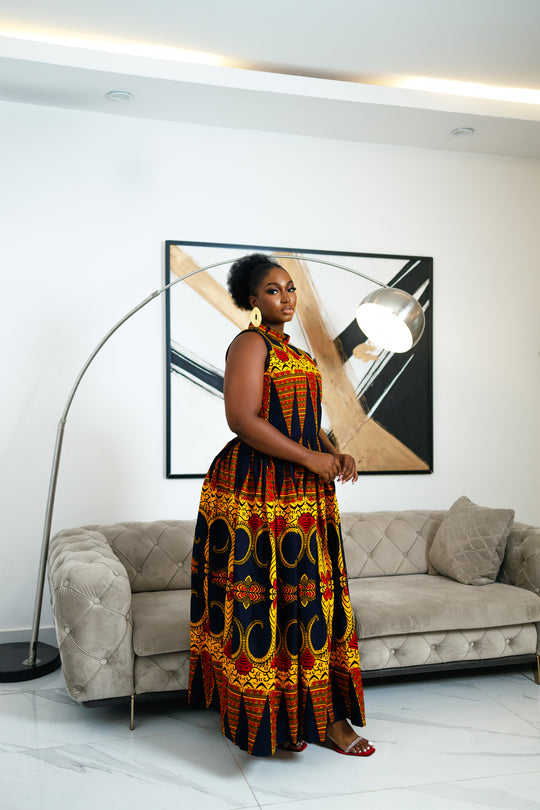 Nina African print Maxi dress
