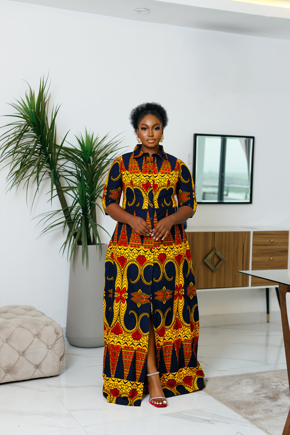Tega African Print maxi Dress