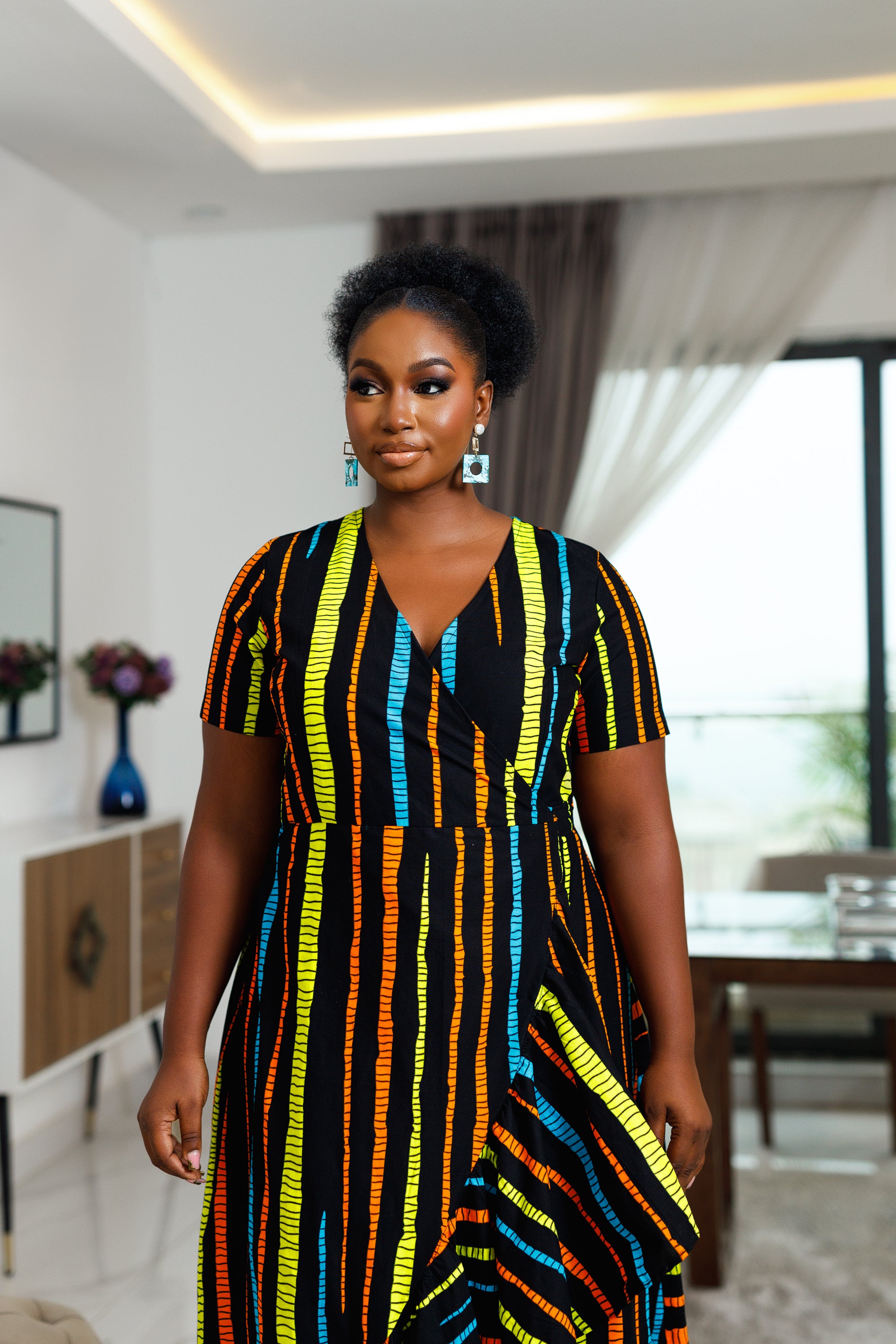 CHIDINMA AFRICAN PRINT WRAP MAXI DRESS