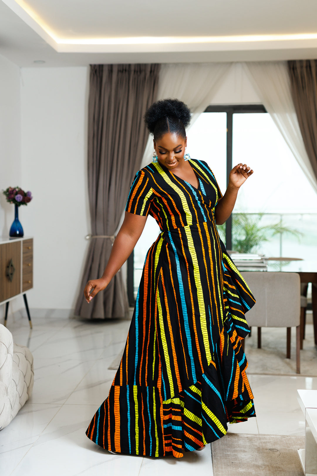 Chidinma African Print Wrap Maxi Dress