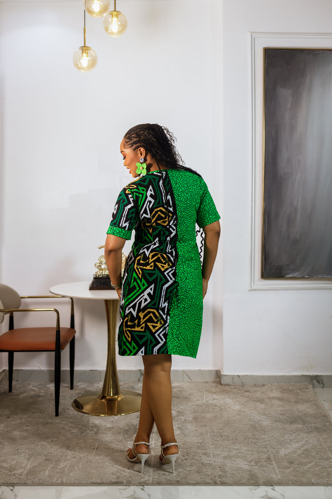 Mofi African Prin Midi Dress - African Print Clothing in USA S / REGULAR - 43" (HEIGHT 5'5"-5'7") Mofi African Prin Midi Dress - African Print Clothing in USA S / REGULAR - 43" (HEIGHT 5'5"-5'7")