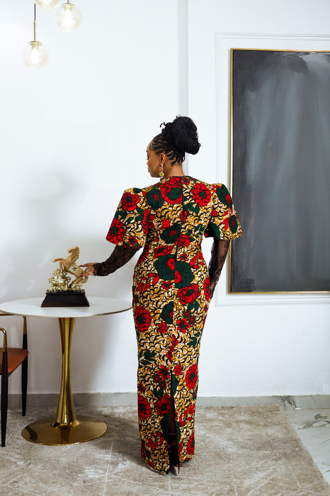 TUTU AFRICAN PRINT MAXI DRESS (RED)