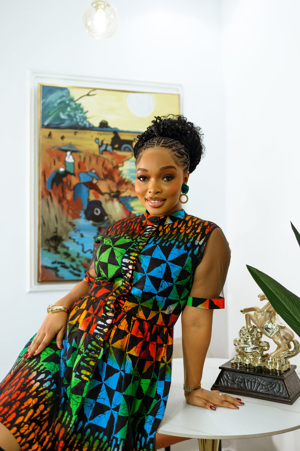 ROBE MIDI SHANI IMPRIMÉ AFRICAIN
