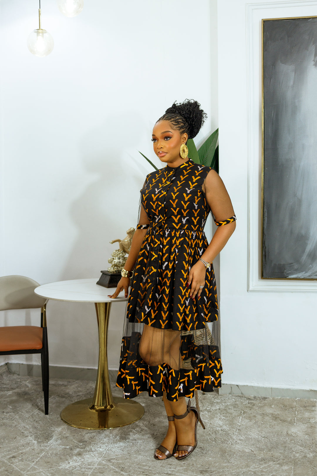 ROBE MIDI SHANI IMPRIMÉ AFRICAIN