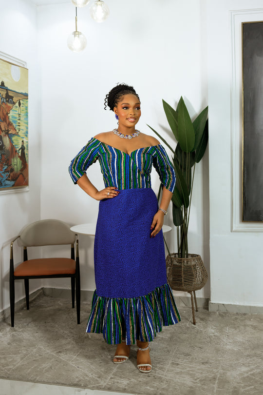 VESTIDO ESHE MIDI ESTAMPADO AFRICANO