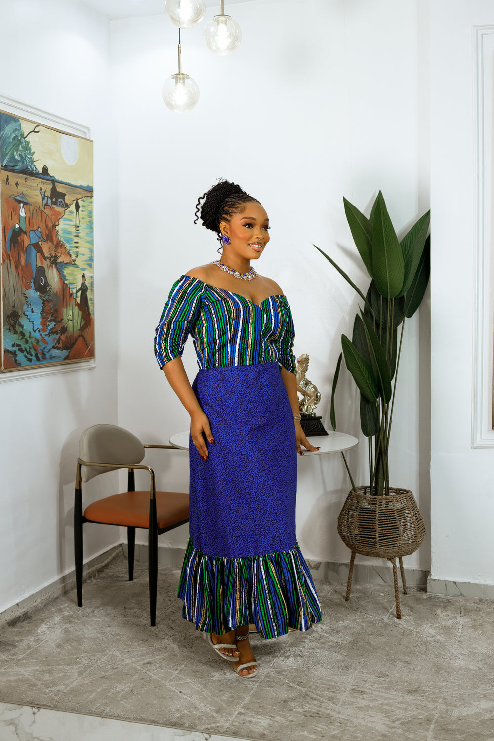 ROBE MIDI ESHE IMPRIMÉ AFRICAIN