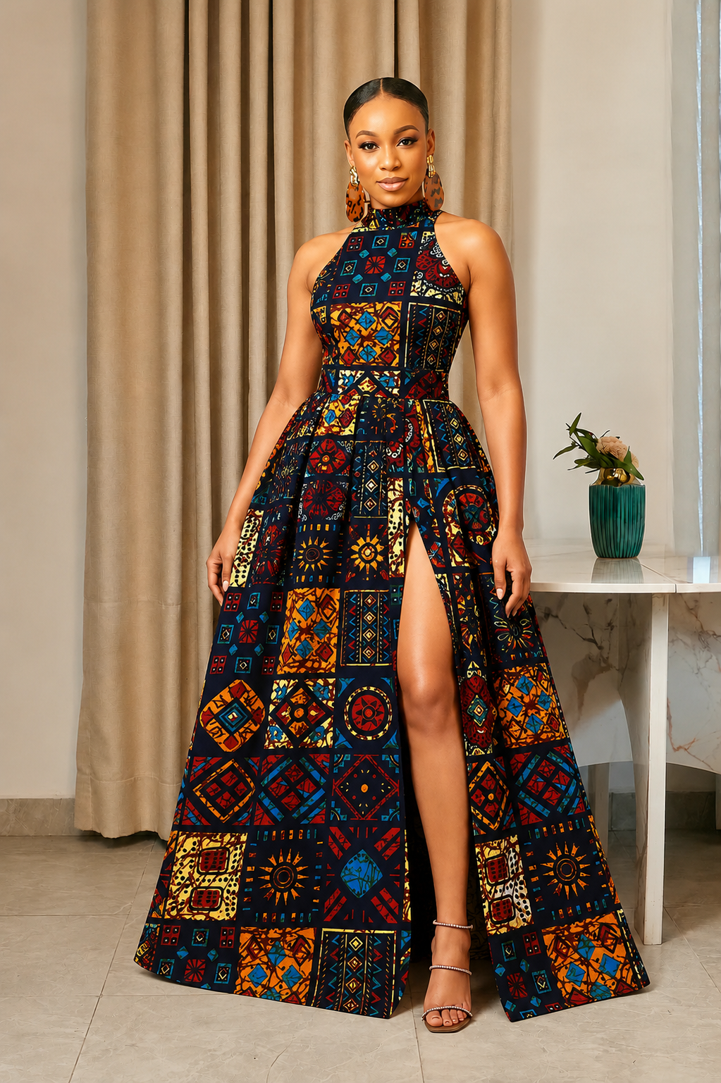 TERESA AFRICAN PRINT MAXI DRESS