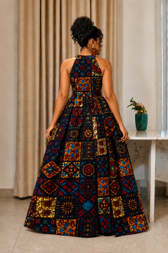TERESA AFRICAN PRINT MAXI DRESS