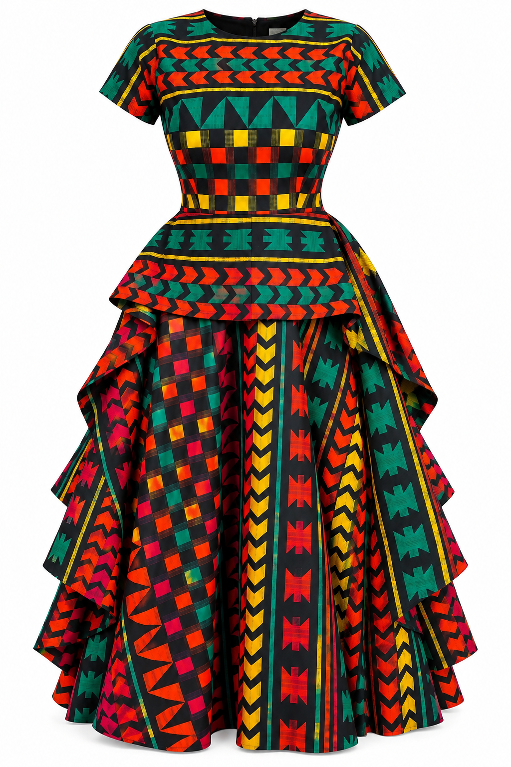 TEJIRI AFRICAN PRINT MIDI DRESS