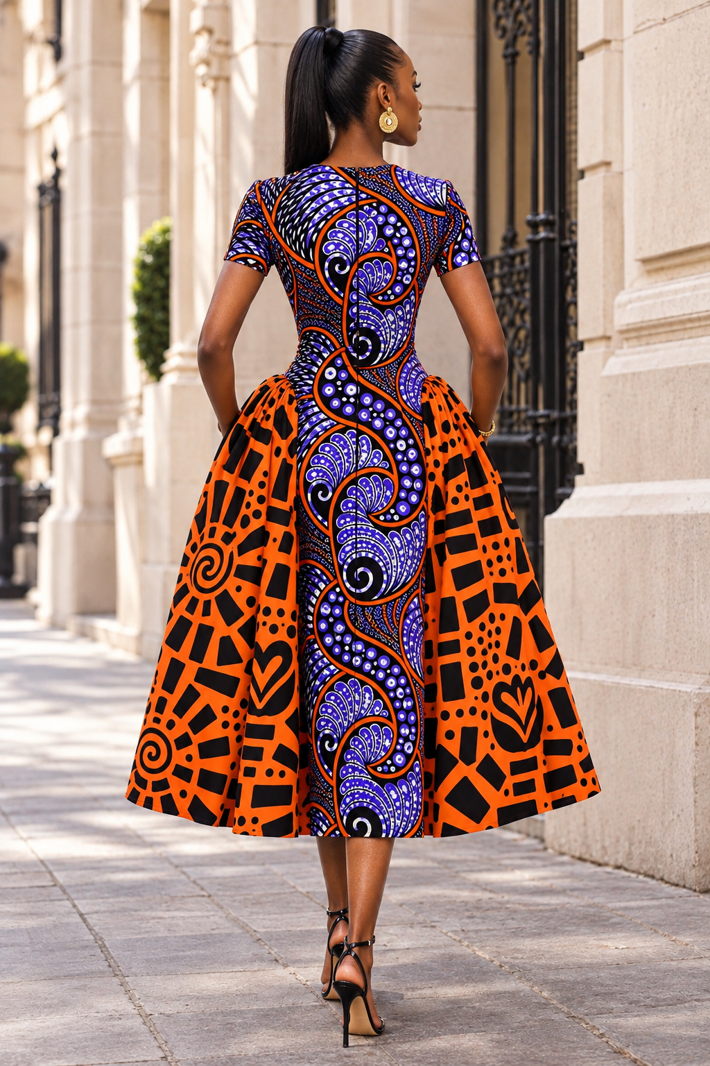 ABBY AFRICAN PRINT MIDI DRESS
