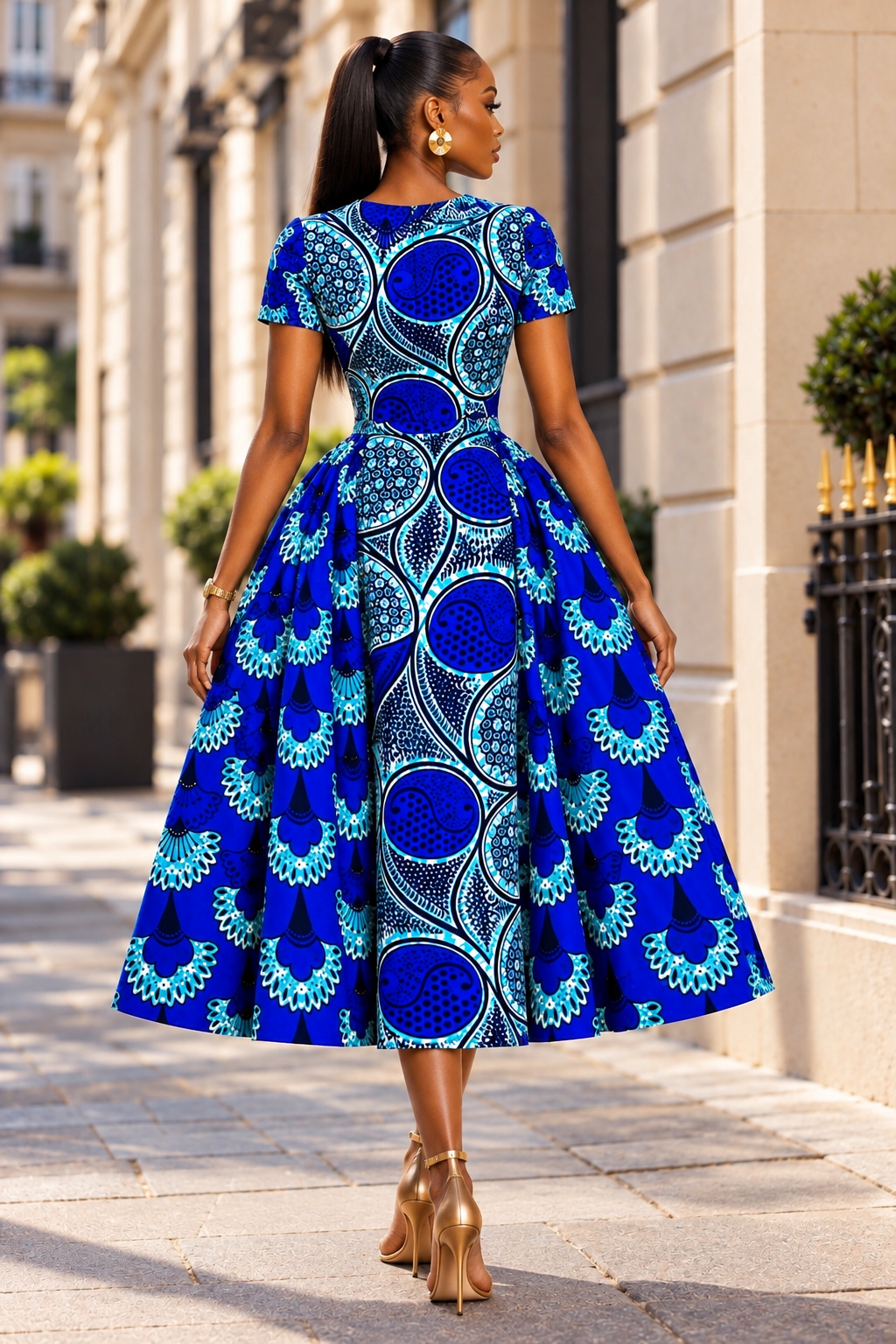 ABBY AFRICAN PRINT MIDI DRESS