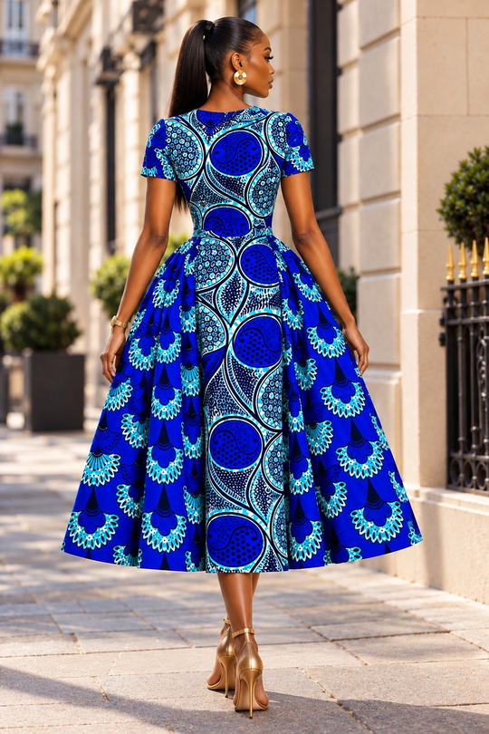 ABBY AFRICAN PRINT MIDI DRESS