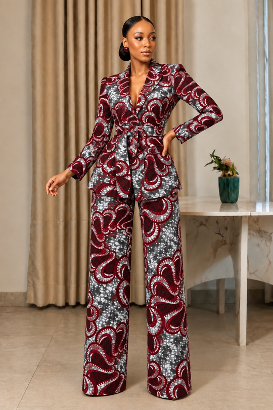 JACKIE AFRICAN PRINT SUIT SET