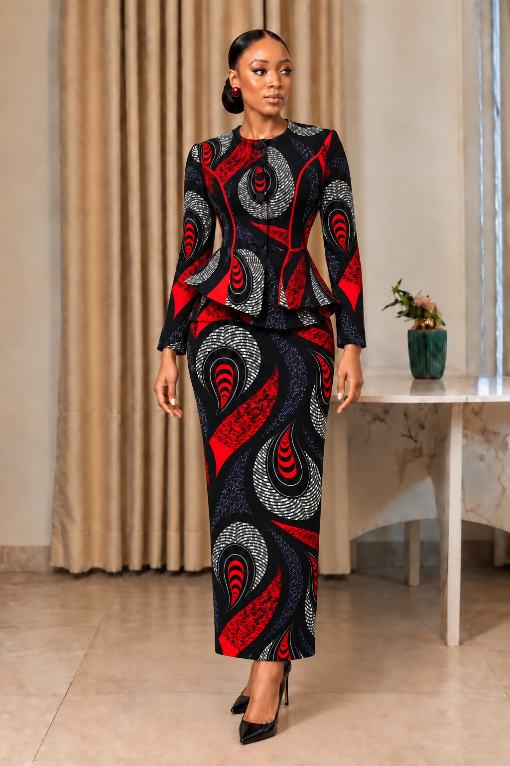 KASIE AFRICAN PRINT SKIRT SET