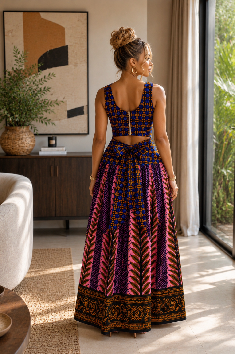 JOMI AFRICAN PRINT MAXI DRESS