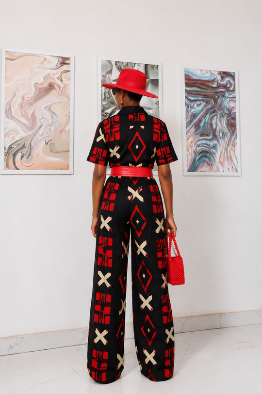 TARAJI AFRICAN PRINT JUMPSUIT