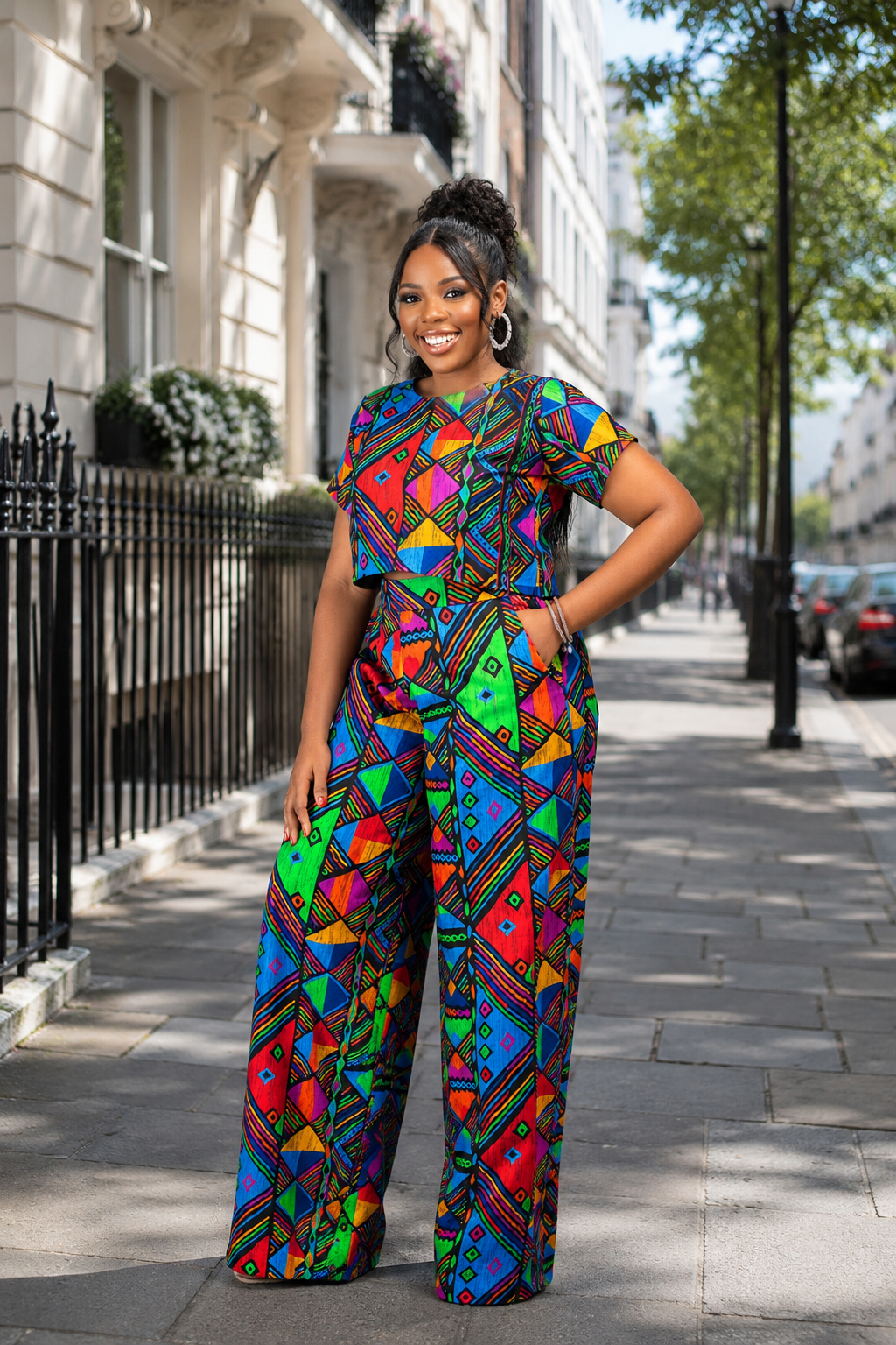 HADIZA AFRICAN PRINT CROP SET
