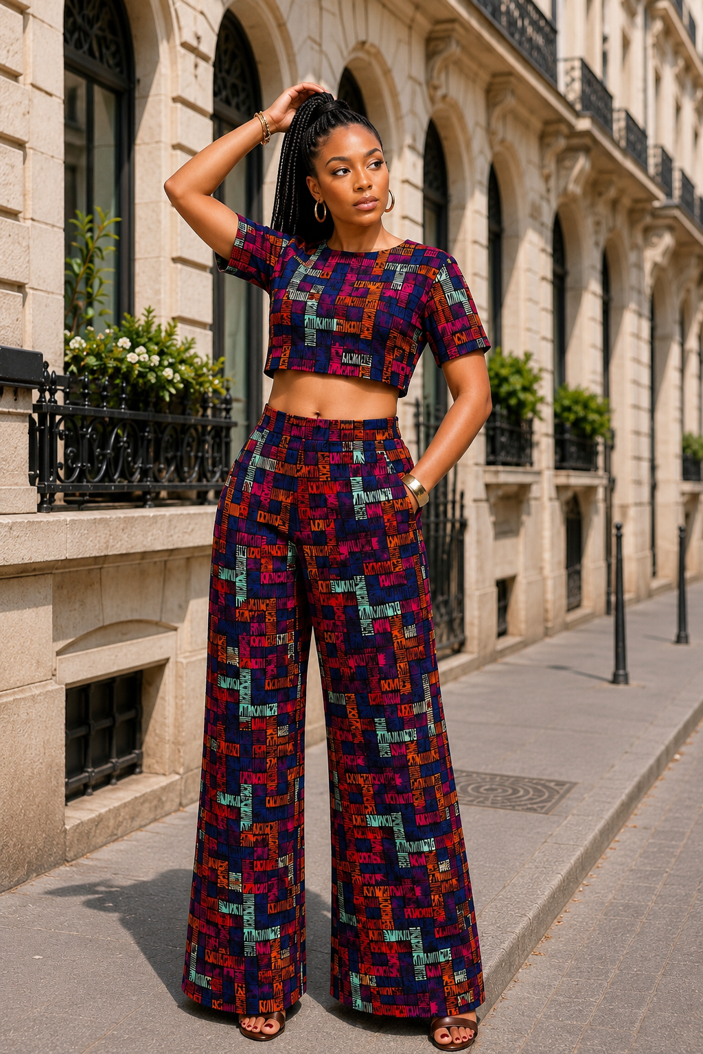 DERA AFRICAN PRINT CROP SET