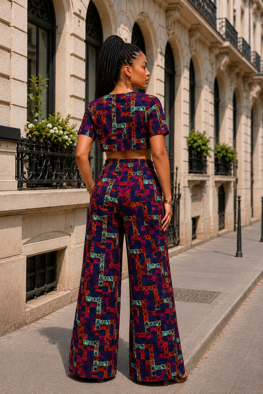 DERA AFRICAN PRINT CROP SET