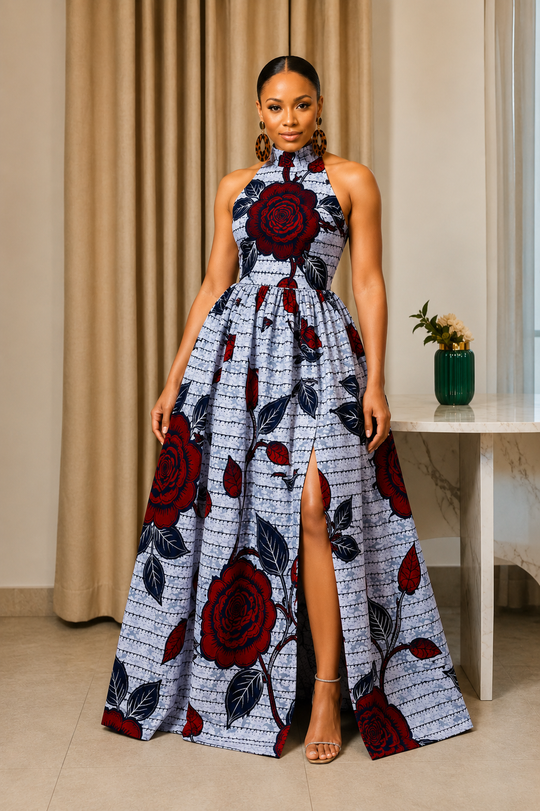 TERESA AFRICAN PRINT MAXI DRESS