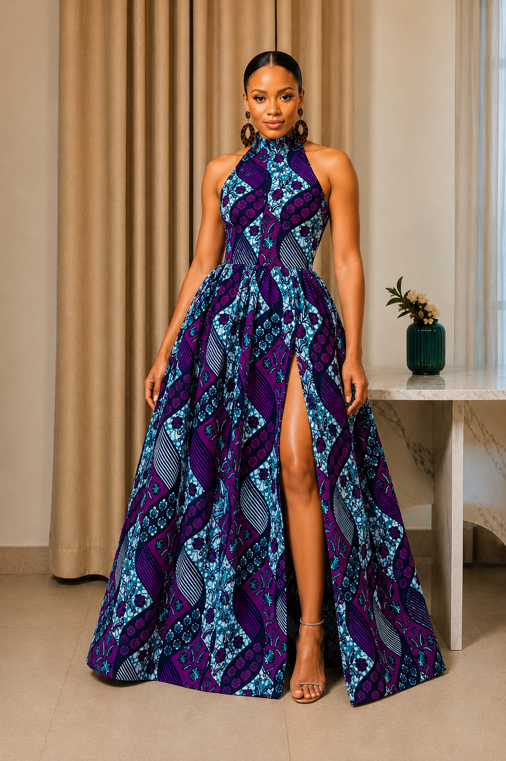 TERESA AFRICAN PRINT MAXI DRESS