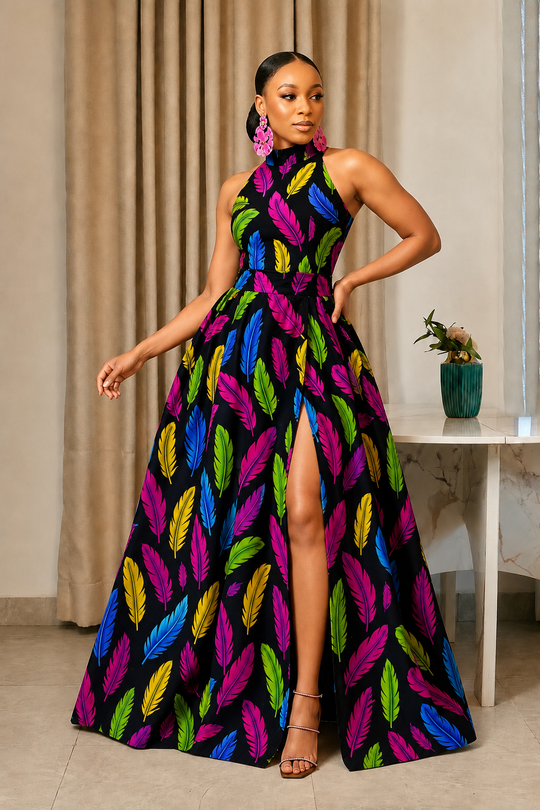 TERESA AFRICAN PRINT MAXI DRESS