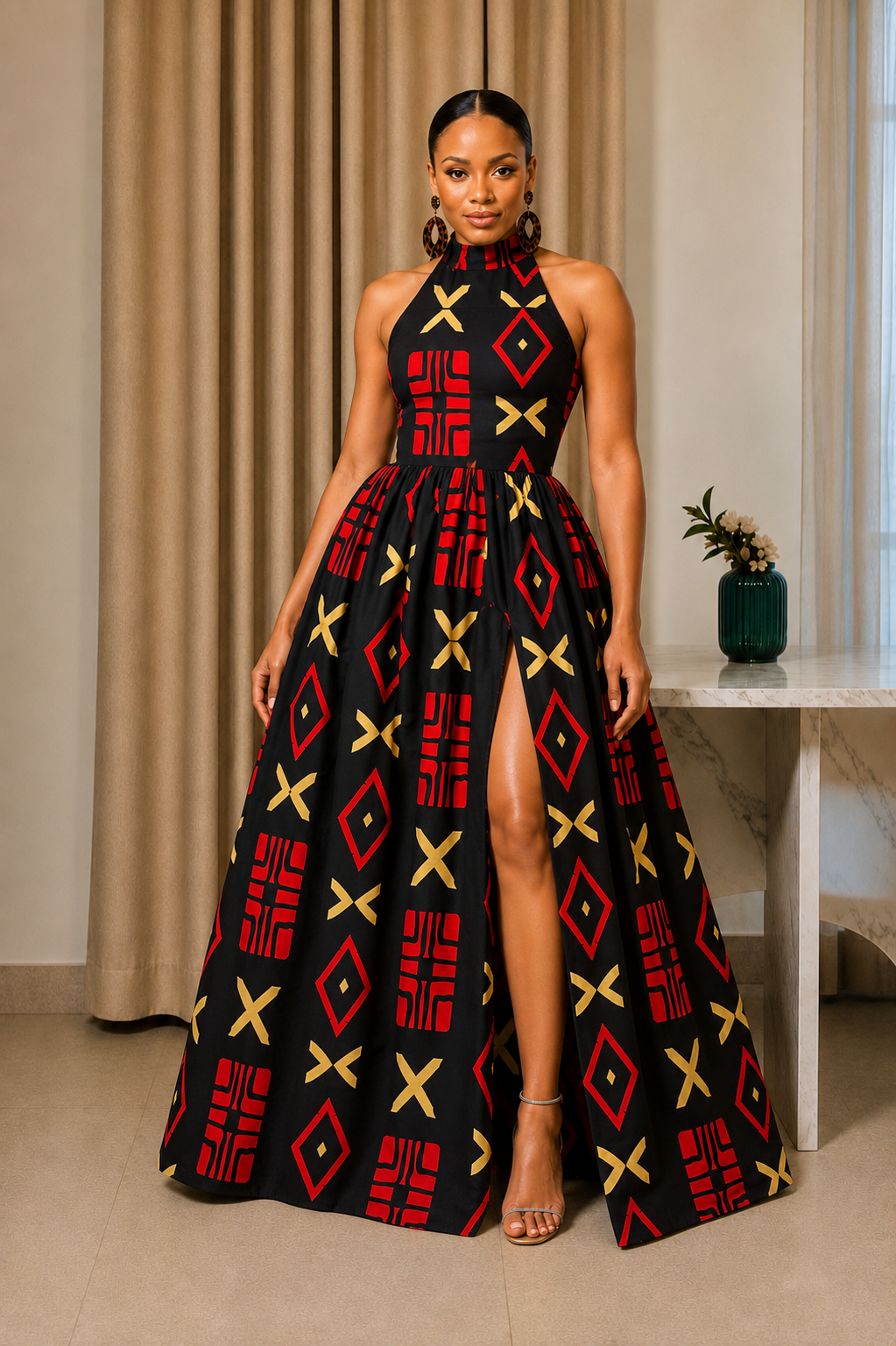 TERESA AFRICAN PRINT MAXI DRESS