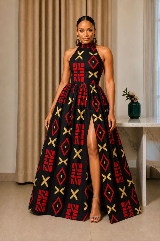 TERESA AFRICAN PRINT MAXI DRESS