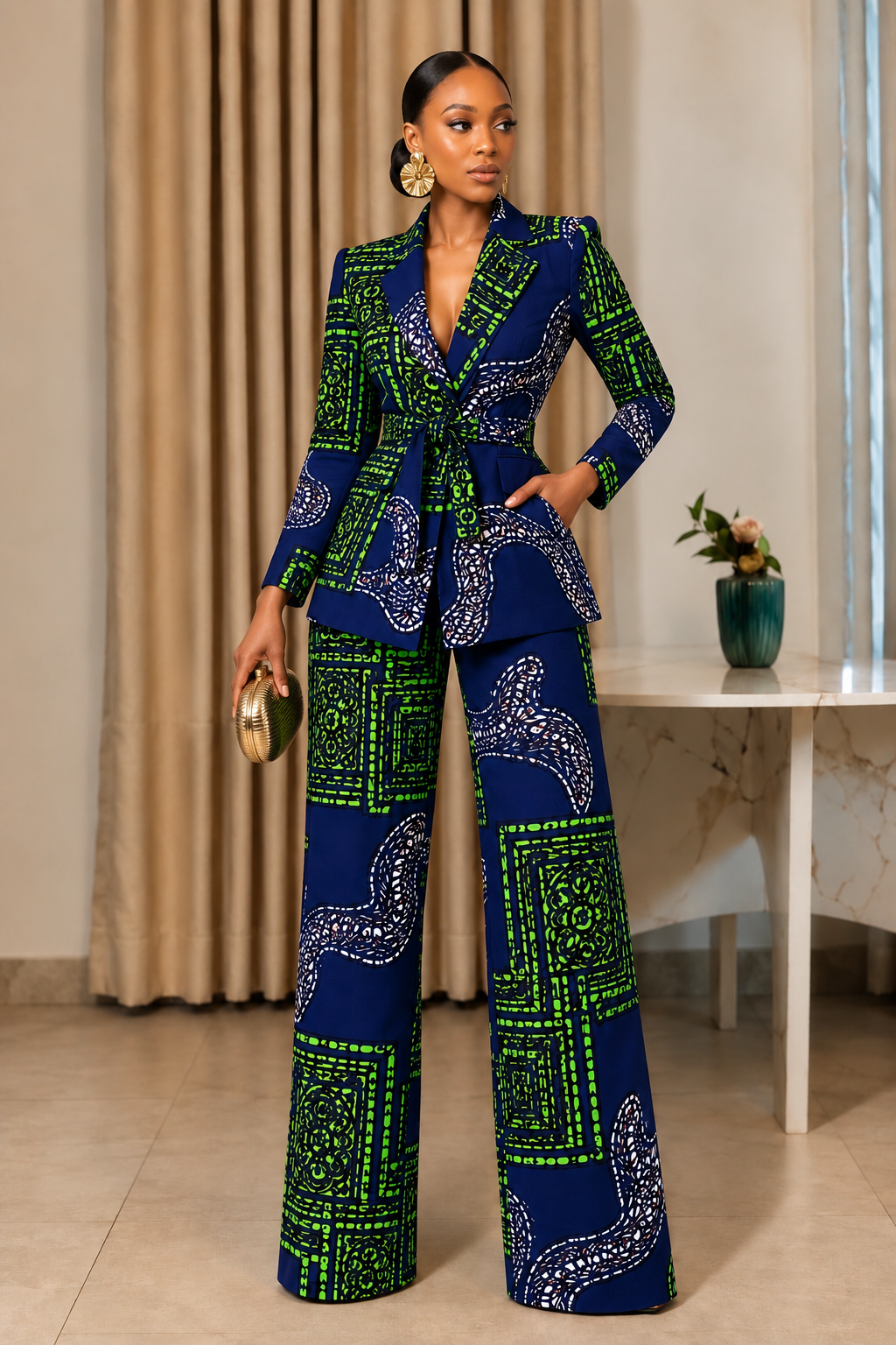 JACKIE AFRICAN PRINT SUIT SET