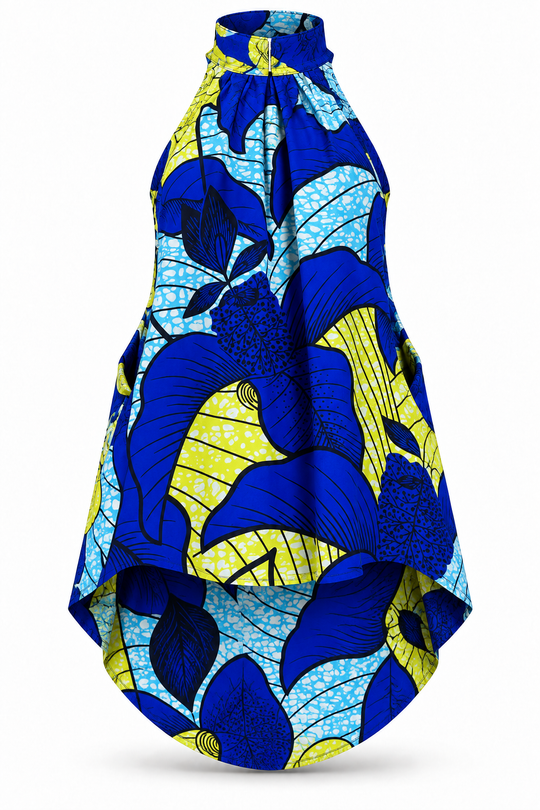 JOYCE AFRICAN PRINT HI LO TOP