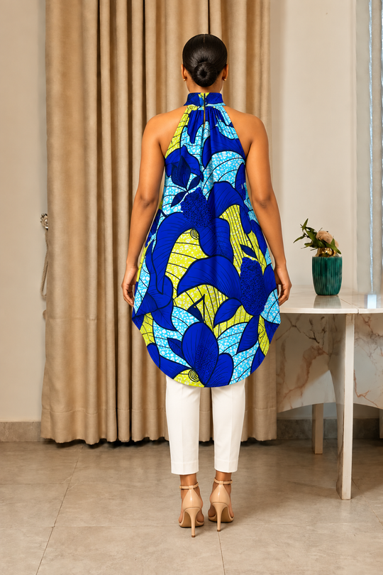 JOYCE AFRICAN PRINT HI LO TOP