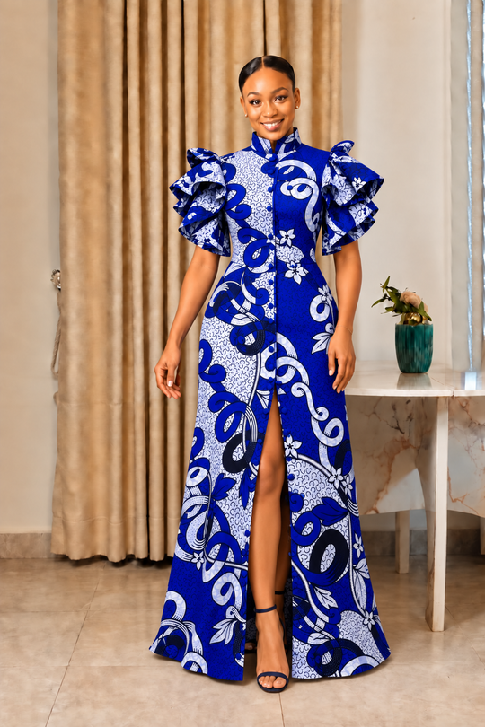 KHALI AFRICAN PRINT MAXI DRESS