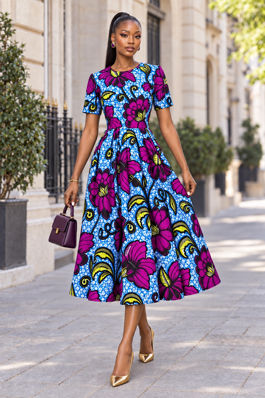 JIJI AFRICAN PRINT MIDI DRESS
