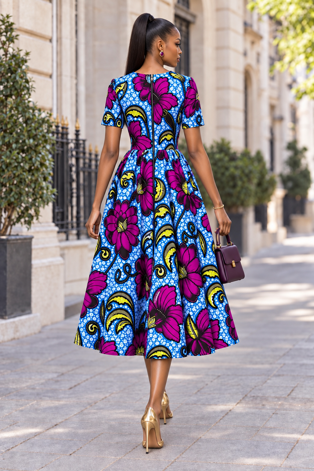 JIJI AFRICAN PRINT MIDI DRESS