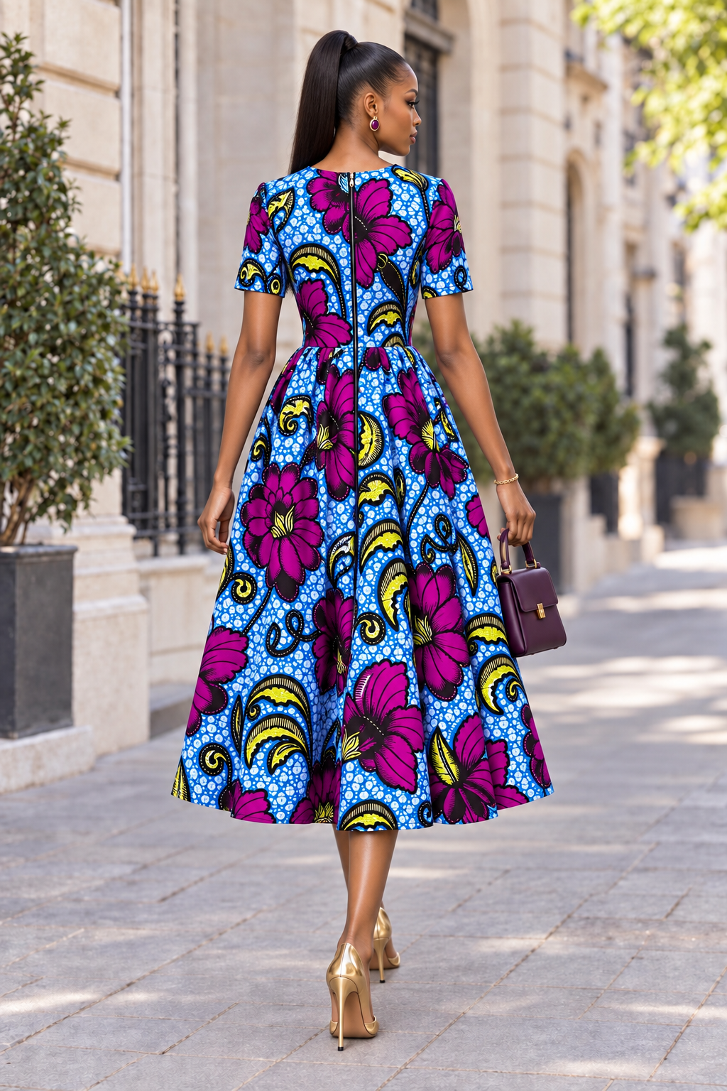 JIJI AFRICAN PRINT MIDI DRESS