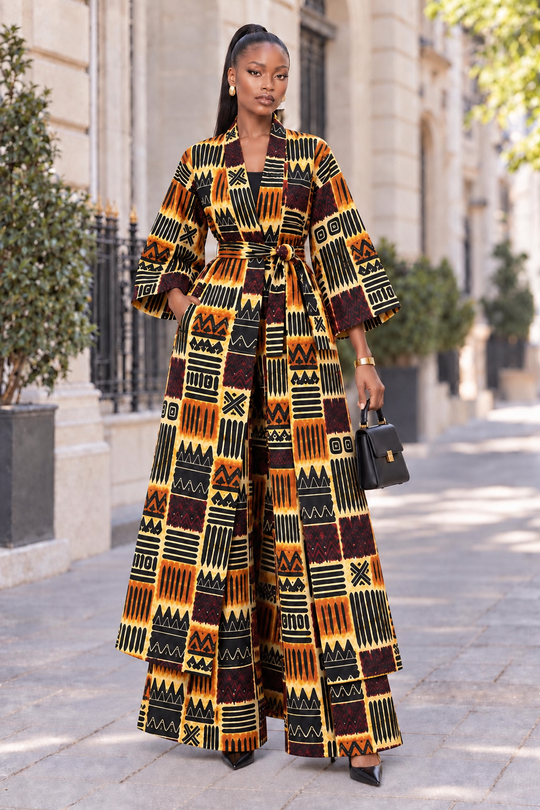 JEMIMA AFRICAN PRINT KIMONO SET