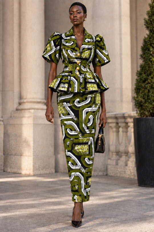 LADE AFRICAN PRINT SKIRT SET