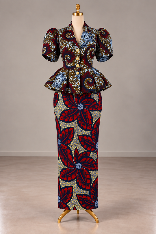 LADE AFRICAN PRINT SKIRT SET
