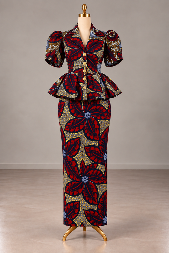 LADE AFRICAN PRINT SKIRT SET