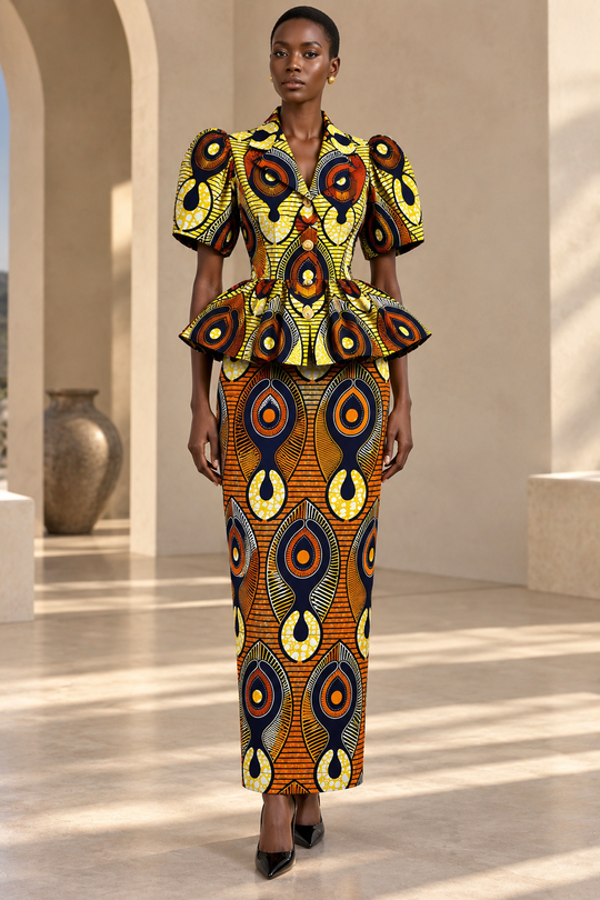 LADE AFRICAN PRINT SKIRT SET