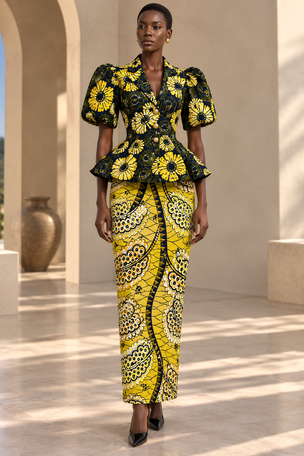 LADE AFRICAN PRINT SKIRT SET