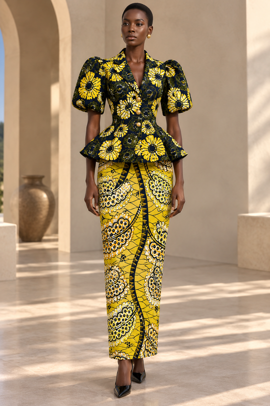 LADE AFRICAN PRINT SKIRT SET